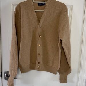 Robert Bruce Arnold Palmer Cardigan tan L vintage grunge alpaca wool